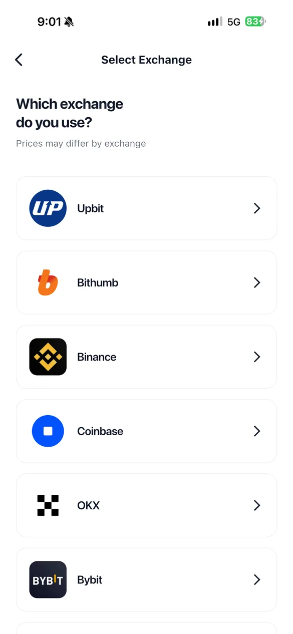 Exchange selection